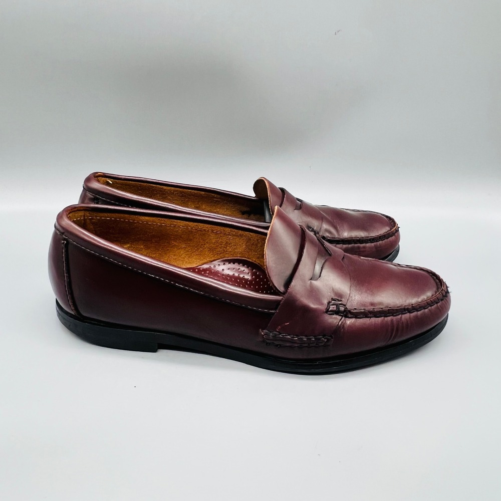 GH Bass & Co Shoes Men 8.5 Burgundy Leather Weejuns Classic Penny Loafer Slip On